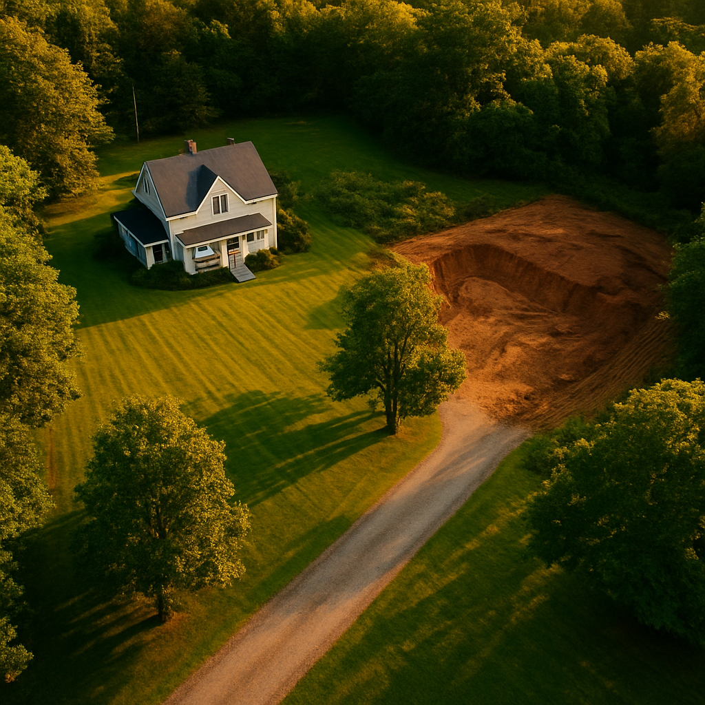 Aerial view of a beautifully maintained Nova Scotia property